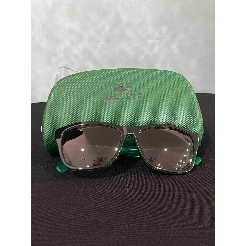 Lacoste L683S 220 Rectangle Sunglasses Green Black Two-Tone with‎ Case